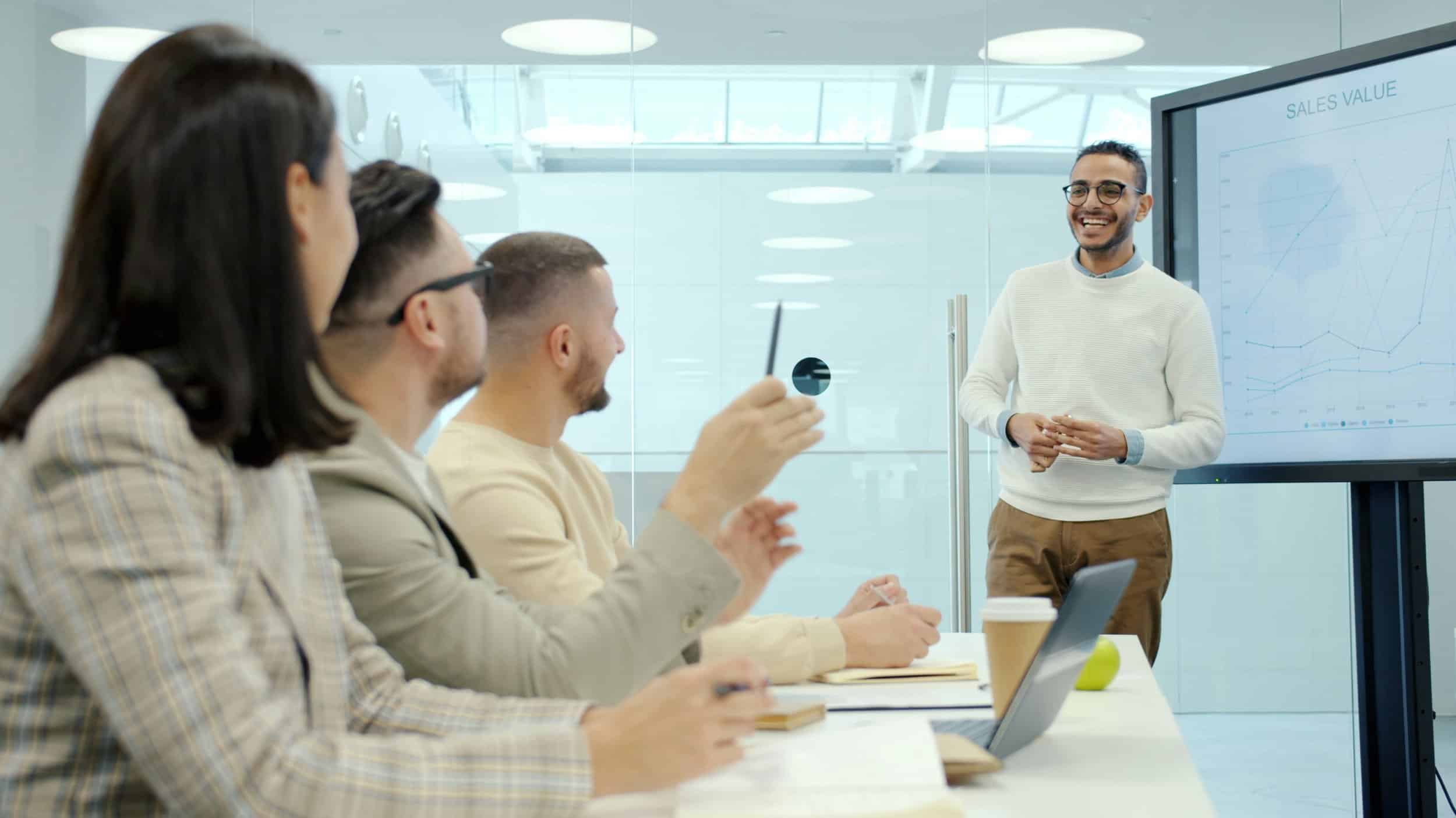 Team training session in a meeting room