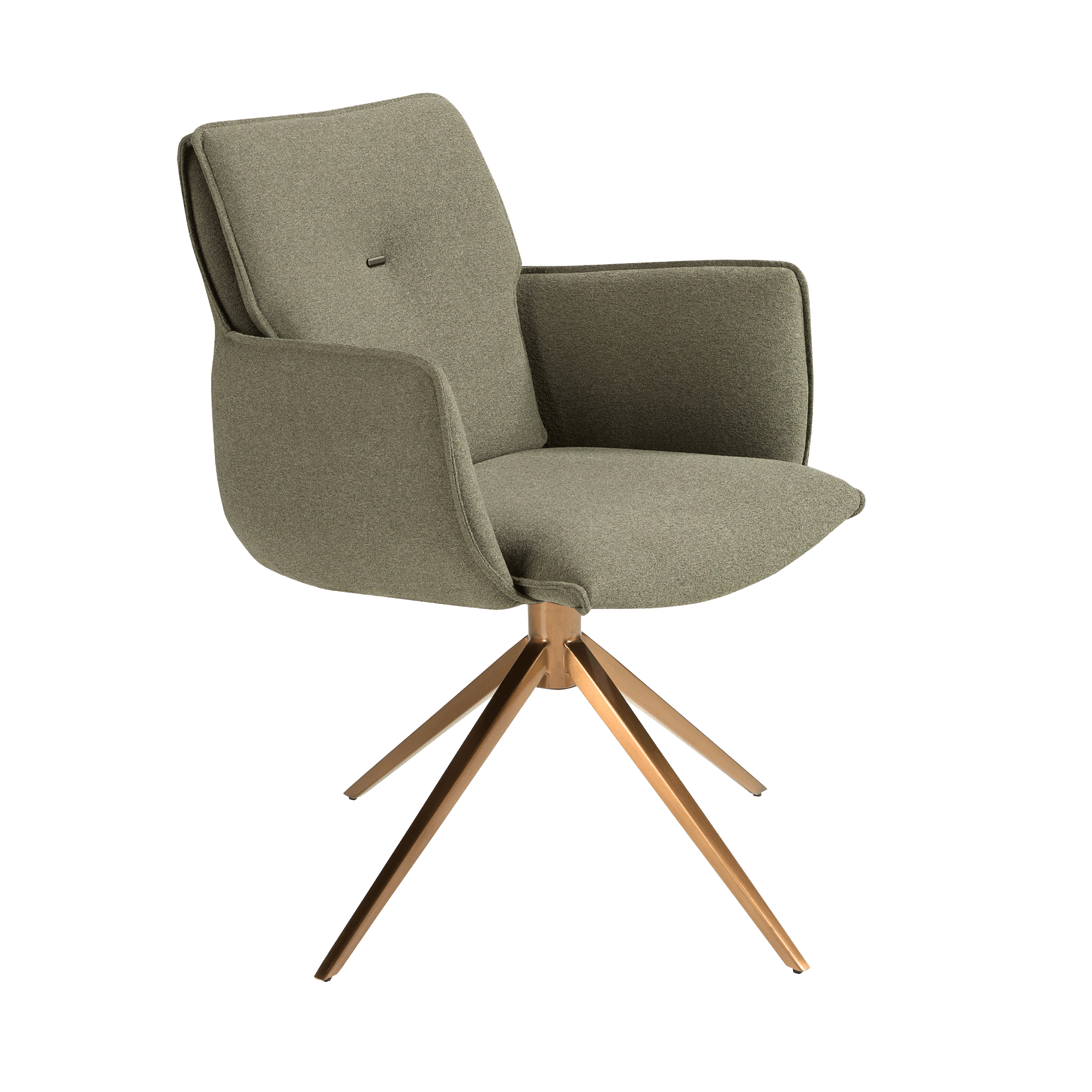 Upholstered swivel armchair