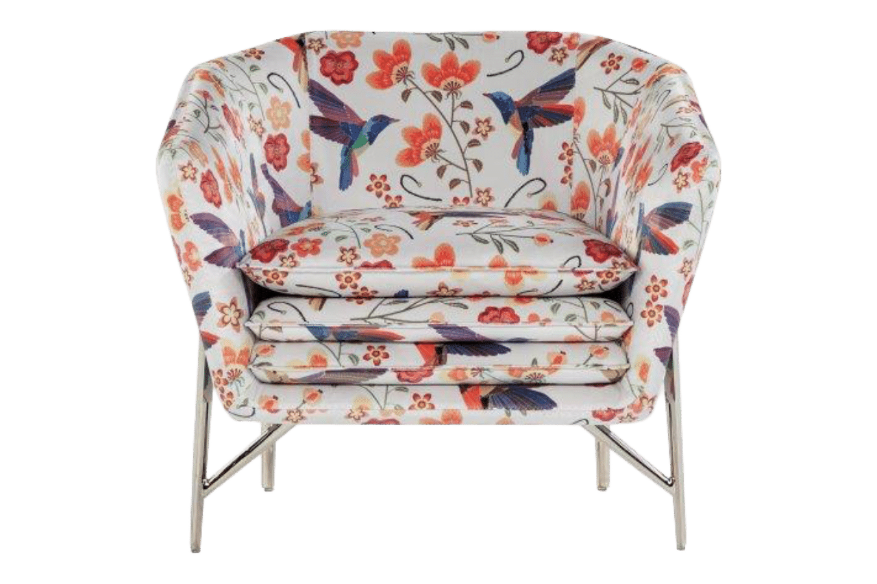 Floral upholstered armchair