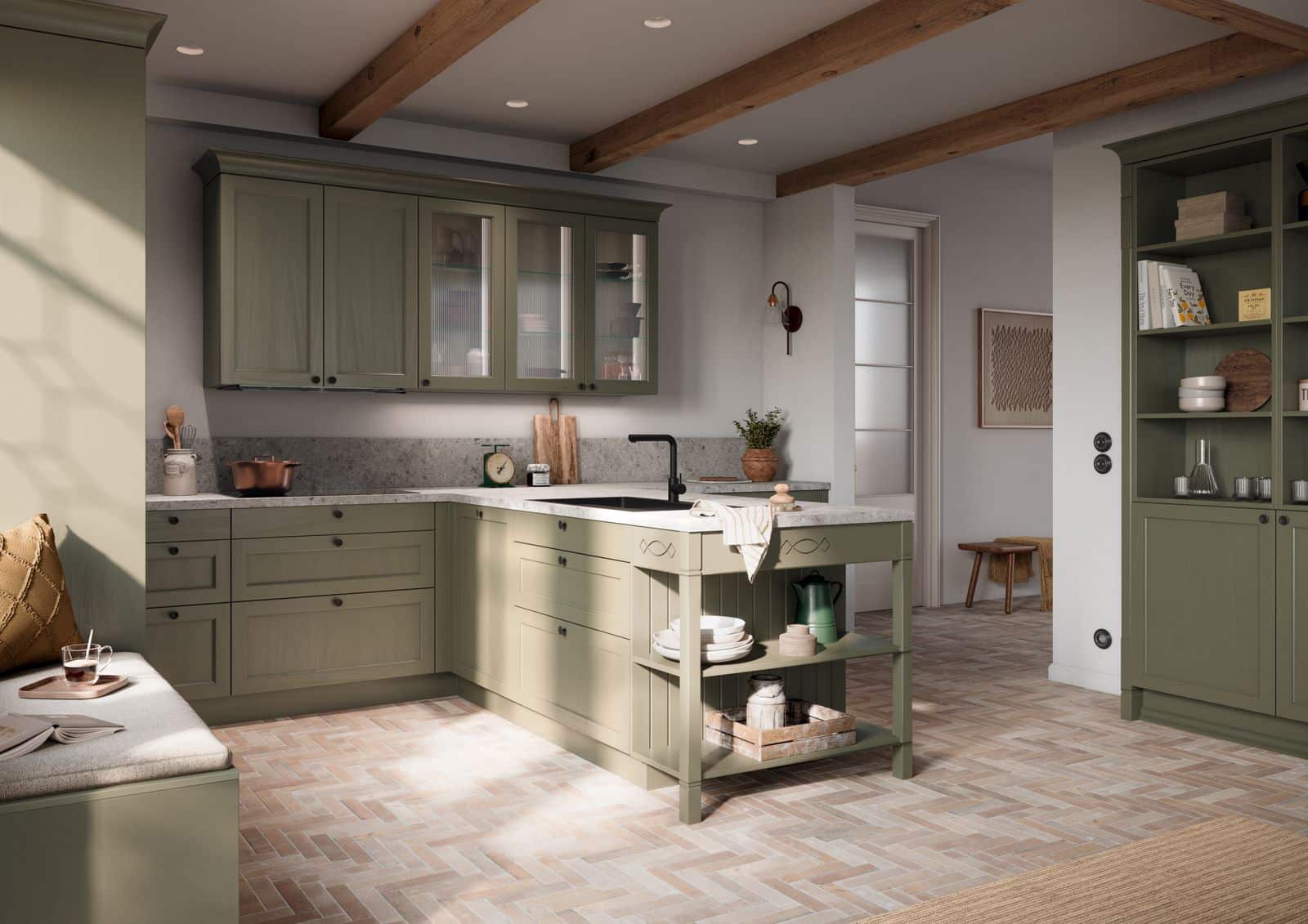 Häcker kitchen with island designed by JoinwellFXB