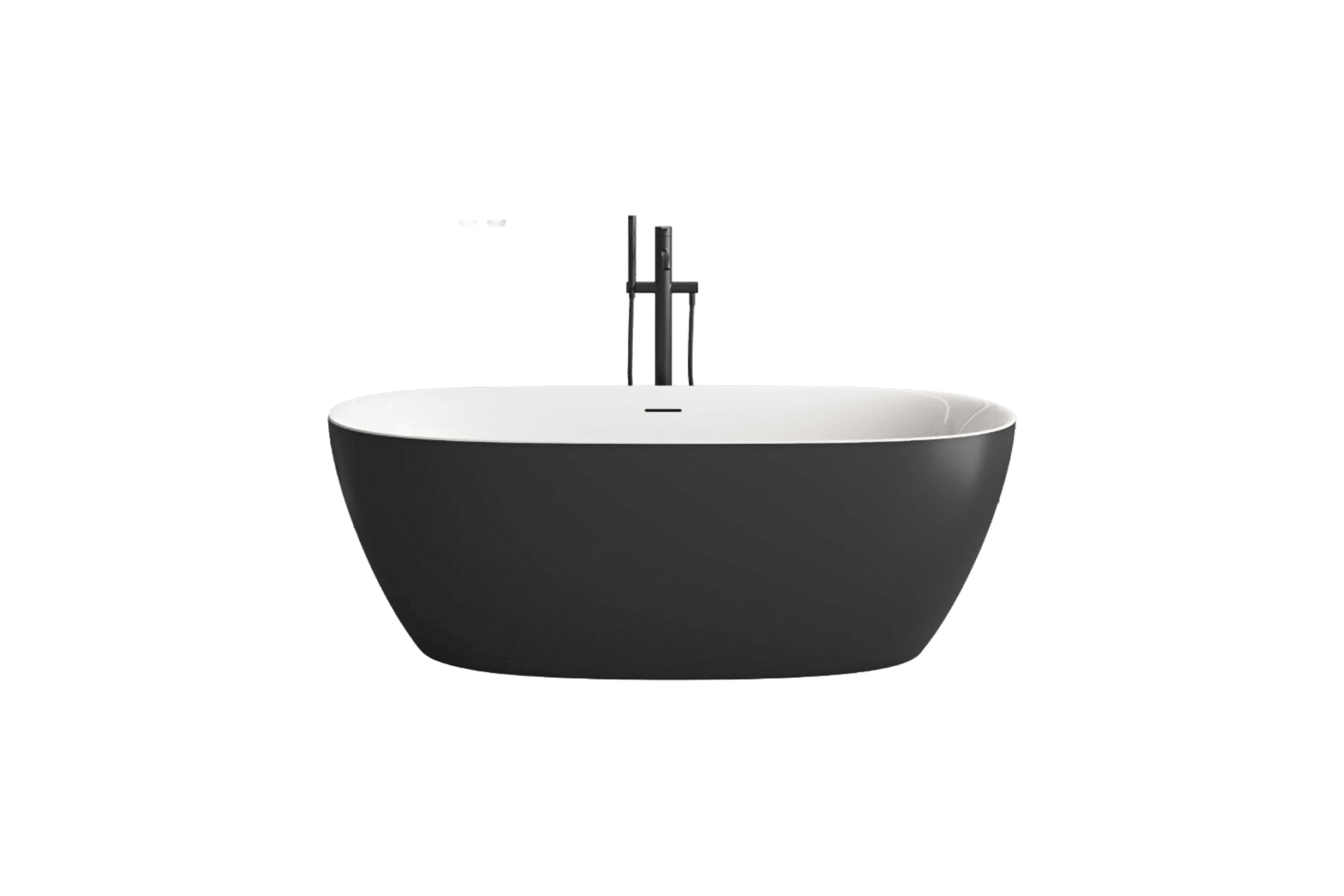Black freestanding bathtub